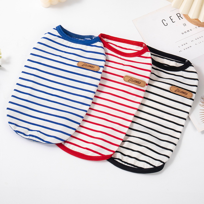 Dog Clothes, Spring And Summer Clothing, Striped Vest