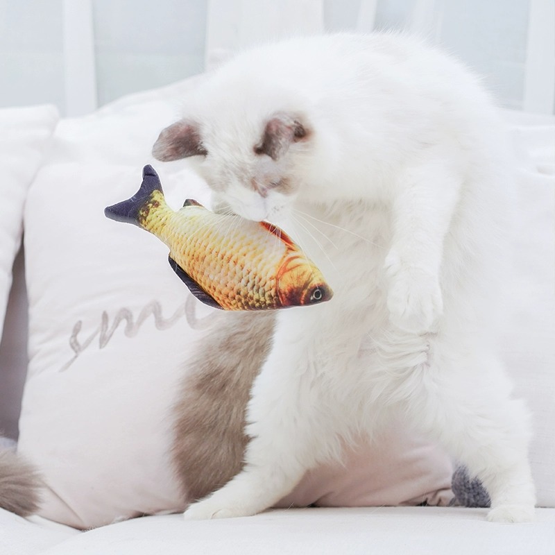 Plush Cat Mint Simulation Fish Toy
