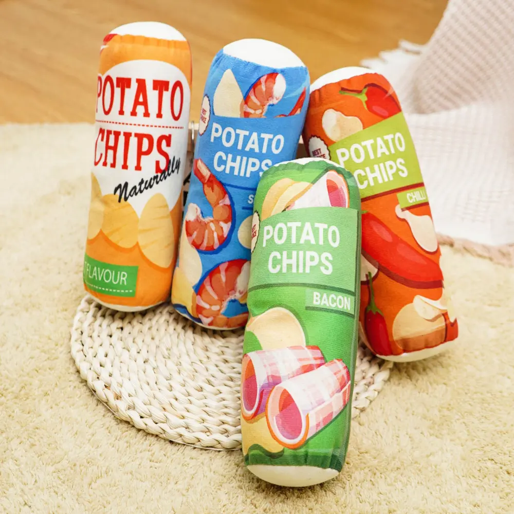 Plush Simulation Potato Chips Pet Sound Toy