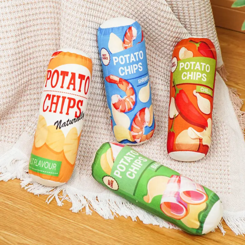 Plush Simulation Potato Chips Pet Sound Toy