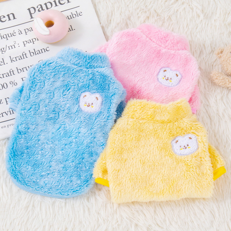 Candy Colored Fluffy Pet Clothes For Autumn And Winter
