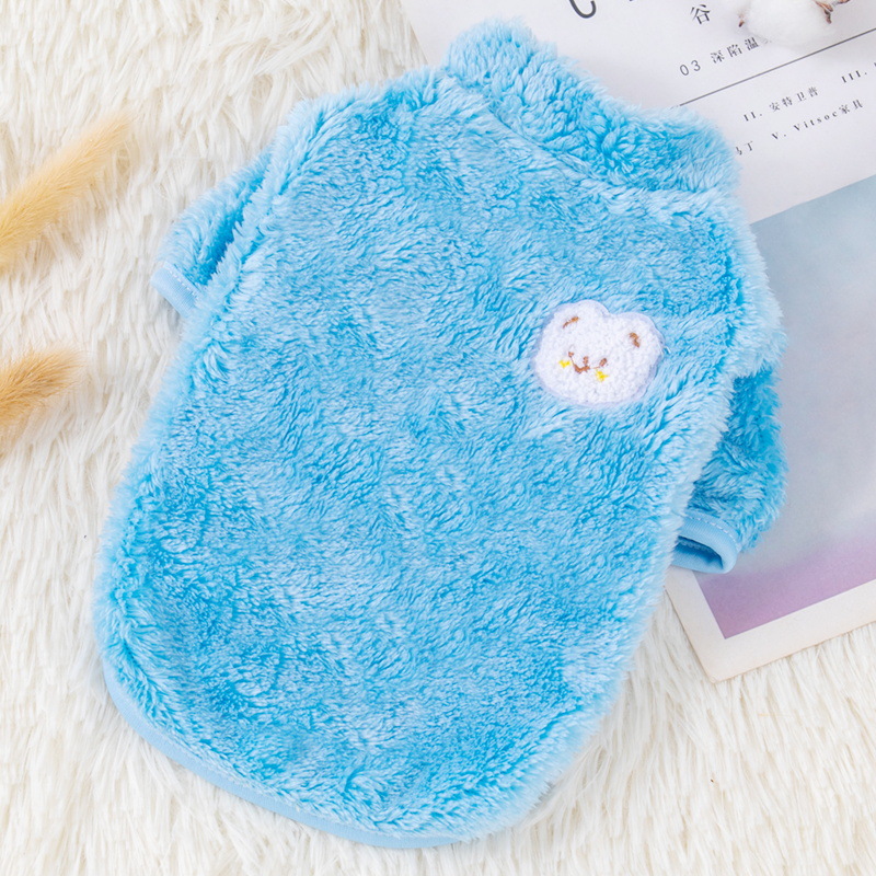 Candy Colored Fluffy Pet Clothes For Autumn And Winter