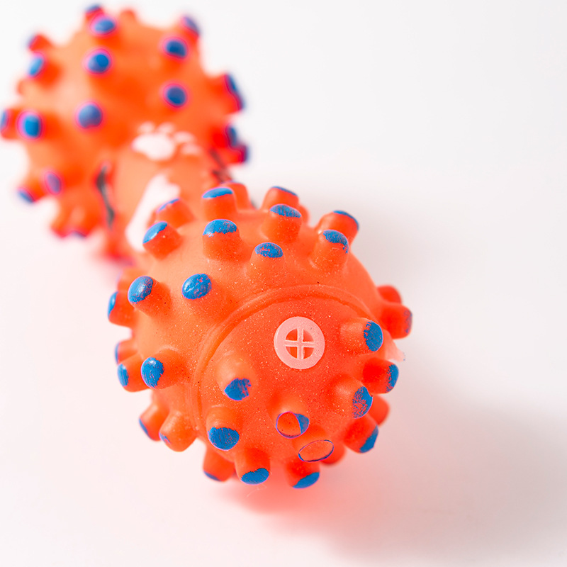 Pet Dog Toy Ball Grinds Teeth And Produces Biting Sound