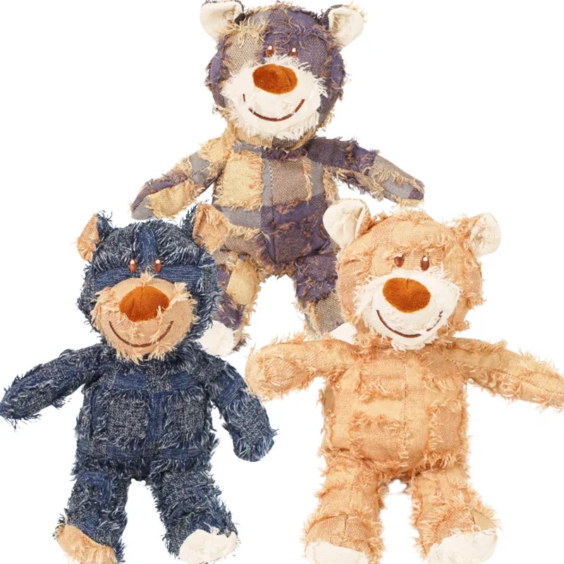 Plush Bear Dog Toy Grinds Teeth And Is Bite Resistant