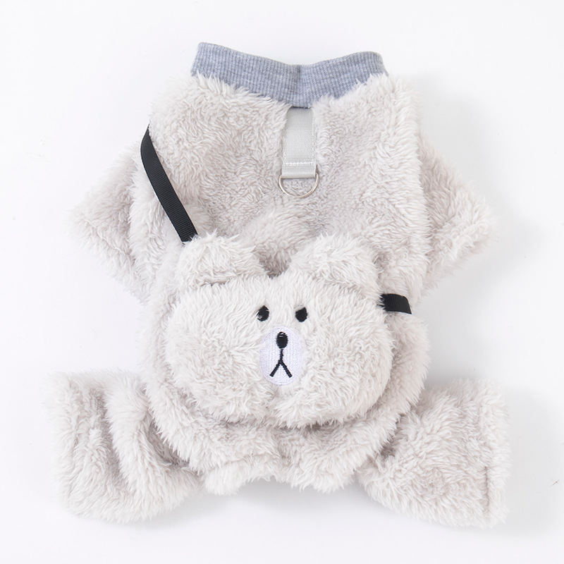 Pet Dog Clothes with Traction Buckle in Autumn and Winter