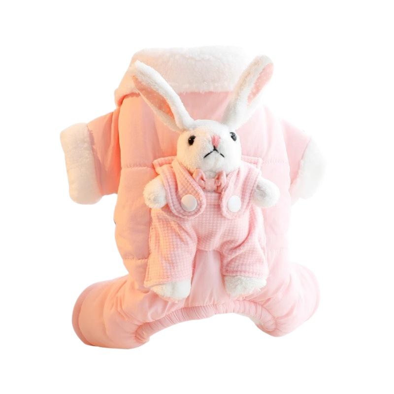 Pet Autumn And Winter Outfit Thick Bag Belly Coat Plush Shoulder Strap