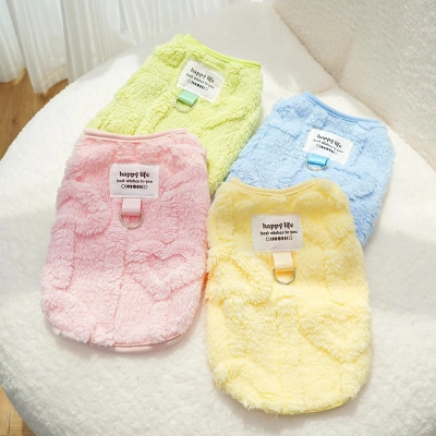 Pet Autumn And Winter Top With Plush Drawable Sleeveless Vest 01