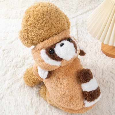 Pet Raccoon Transformation Dress Thickened Arctic Velvet Hat 01