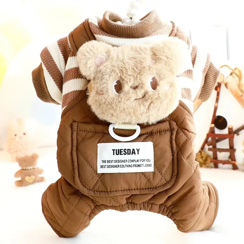 Pet Thick Pocket Four Leg 3D Cartoon Strap Pants