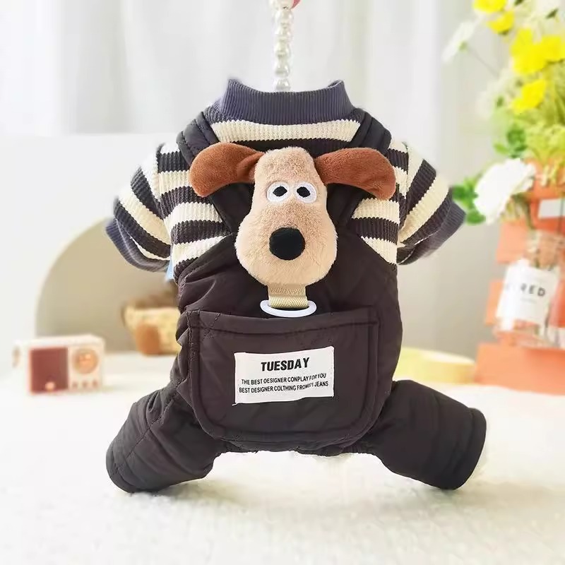 Pet Thick Pocket Four Leg 3D Cartoon Strap Pants
