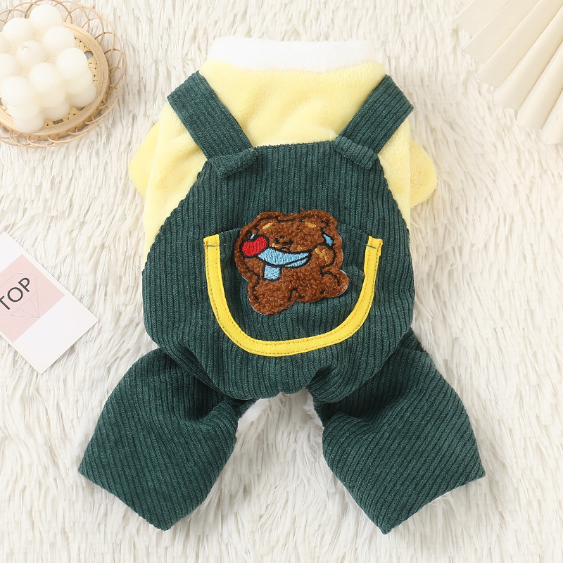 Pet Four Legged Cartoon Overalls For Warmth
