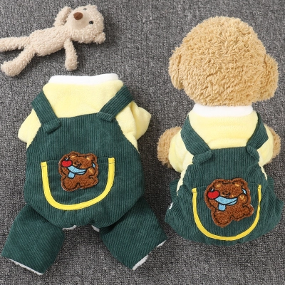 Pet Four Legged Cartoon Overalls For Warmth 01