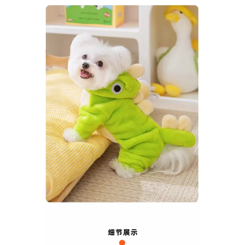 Cute Little Dinosaur Winter Dog Clothes
