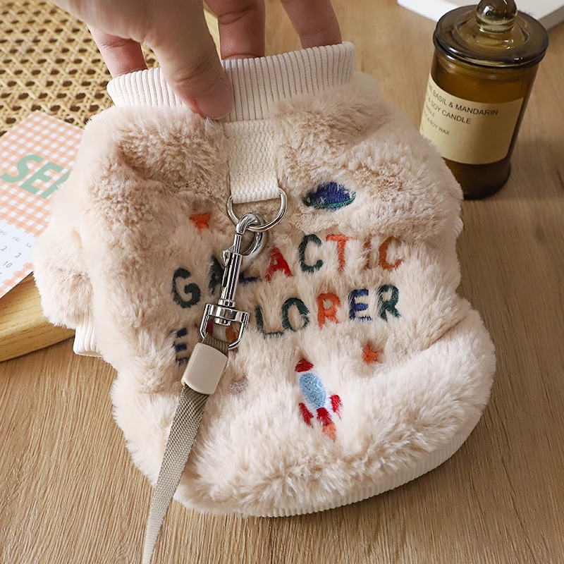 Letter Plush Pullable Plush Coat