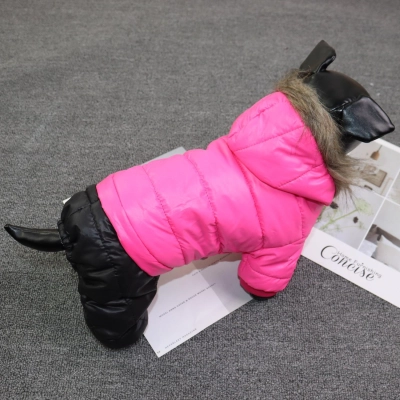 Autumn And Winter Four Legged Pet Fur Collar Cotton Jacket 02