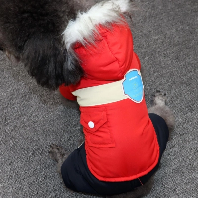 Pet Cotton Jacket Hooded Imitation Down Cotton Jacket 02