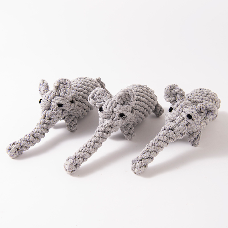 Cotton Rope Woven Elephant Shaped, Wear-Resistant And Bite Resistant