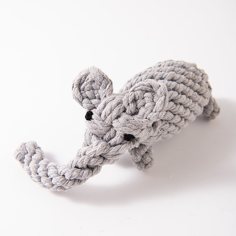 Cotton Rope Woven Elephant Shaped, Wear-Resistant And Bite Resistant