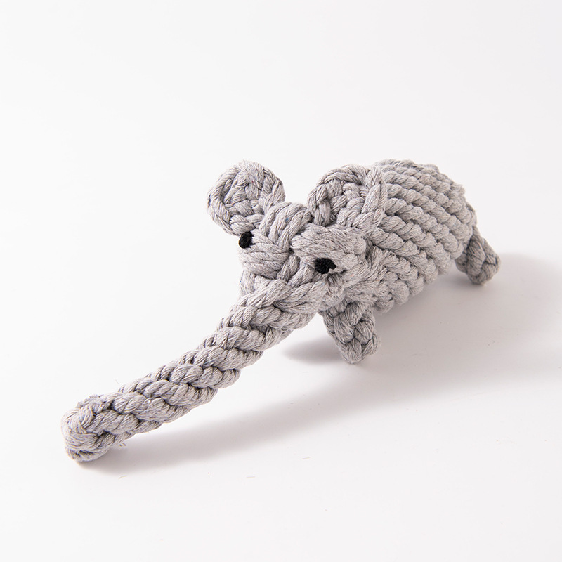 Cotton Rope Woven Elephant Shaped, Wear-Resistant And Bite Resistant