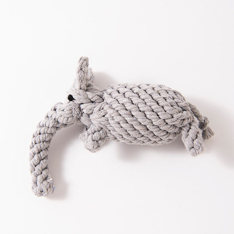 Cotton Rope Woven Elephant Shaped, Wear-Resistant And Bite Resistant