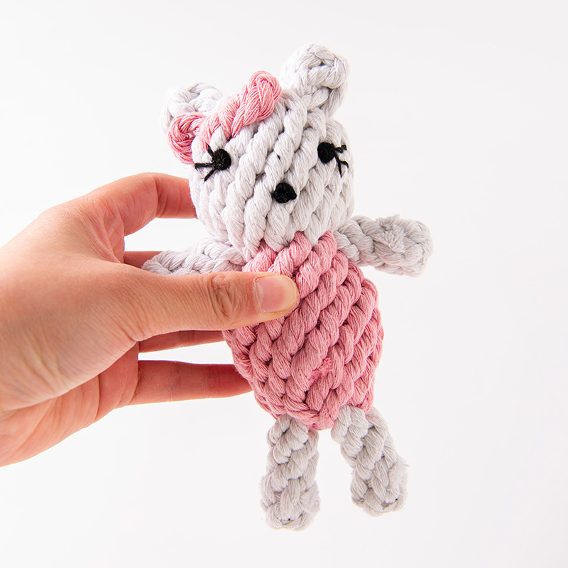 Grinding Teeth, Cleaning Teeth, Gnawing On Dog Toy Cotton Rope