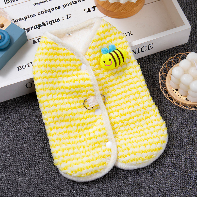 Pet Autumn And Winter Clothing With Plush Anti Shedding Thick Cute Vest