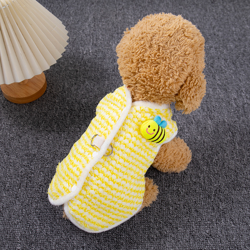 Pet Autumn And Winter Clothing With Plush Anti Shedding Thick Cute Vest