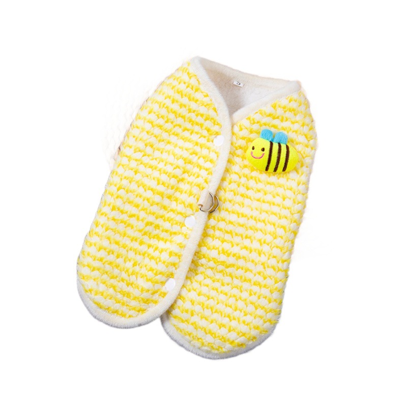 Pet Autumn And Winter Clothing With Plush Anti Shedding Thick Cute Vest