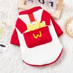Pet Clothing In Red And White Color Scheme For Autumn And Winter