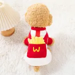 Pet Clothing In Red And White Color Scheme For Autumn And Winter