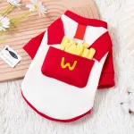 Pet Clothing In Red And White Color Scheme For Autumn And Winter