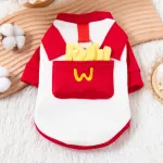 Pet Clothing In Red And White Color Scheme For Autumn And Winter