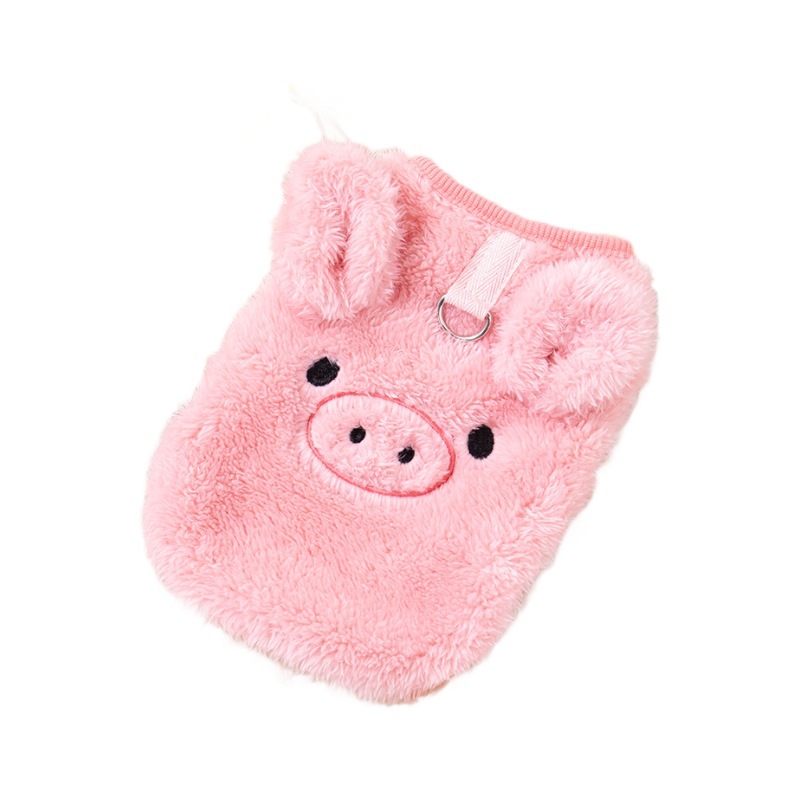 Small Dog Plush Belt Traction Vest