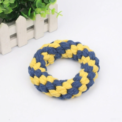 Pet Dog Braided Donut Christmas Cotton Rope Chew Toy 02