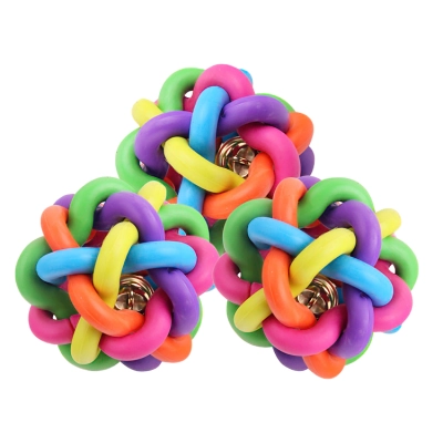 Colorful Bell - sounding Knitted Ball for Pet Training 01