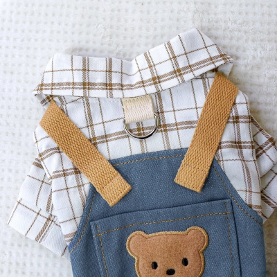 Pet Dog Four - legged Clothes Bear Overalls 01