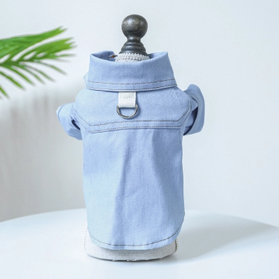 Cute Simple Stylish Denim Dog Shirt 02