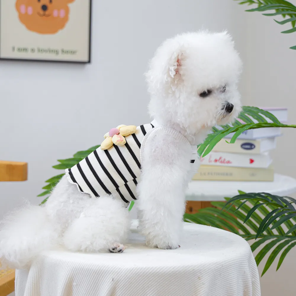 Summer Floral Stripe Pet Vest