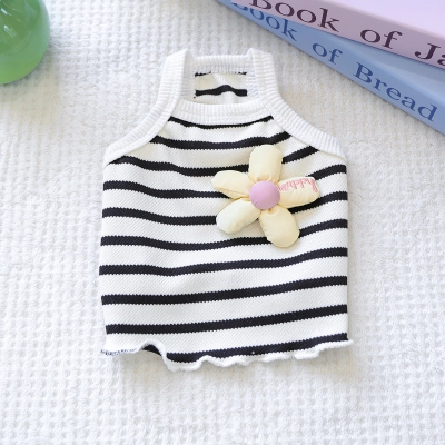 Summer Floral Stripe Pet Vest 01