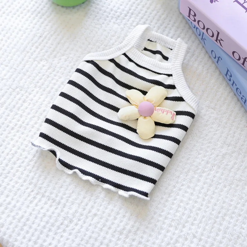 Summer Floral Stripe Pet Vest