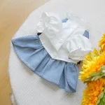 Pet Seaside Bowknot Holiday Denim Costume