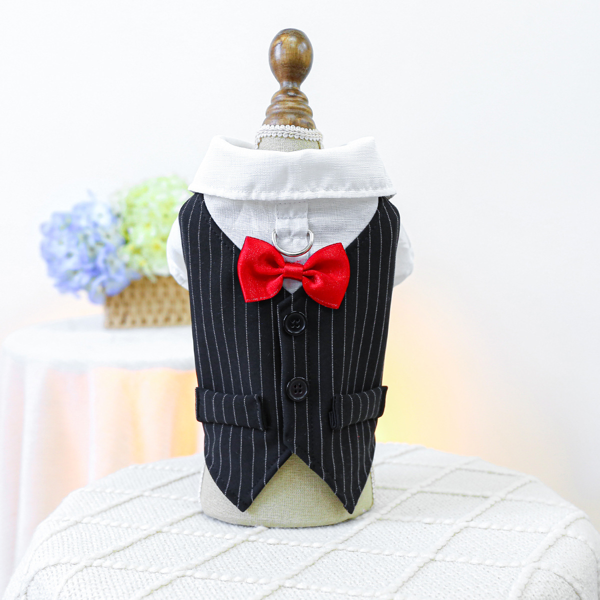 Pet Tuxedo with Red Bow Tie