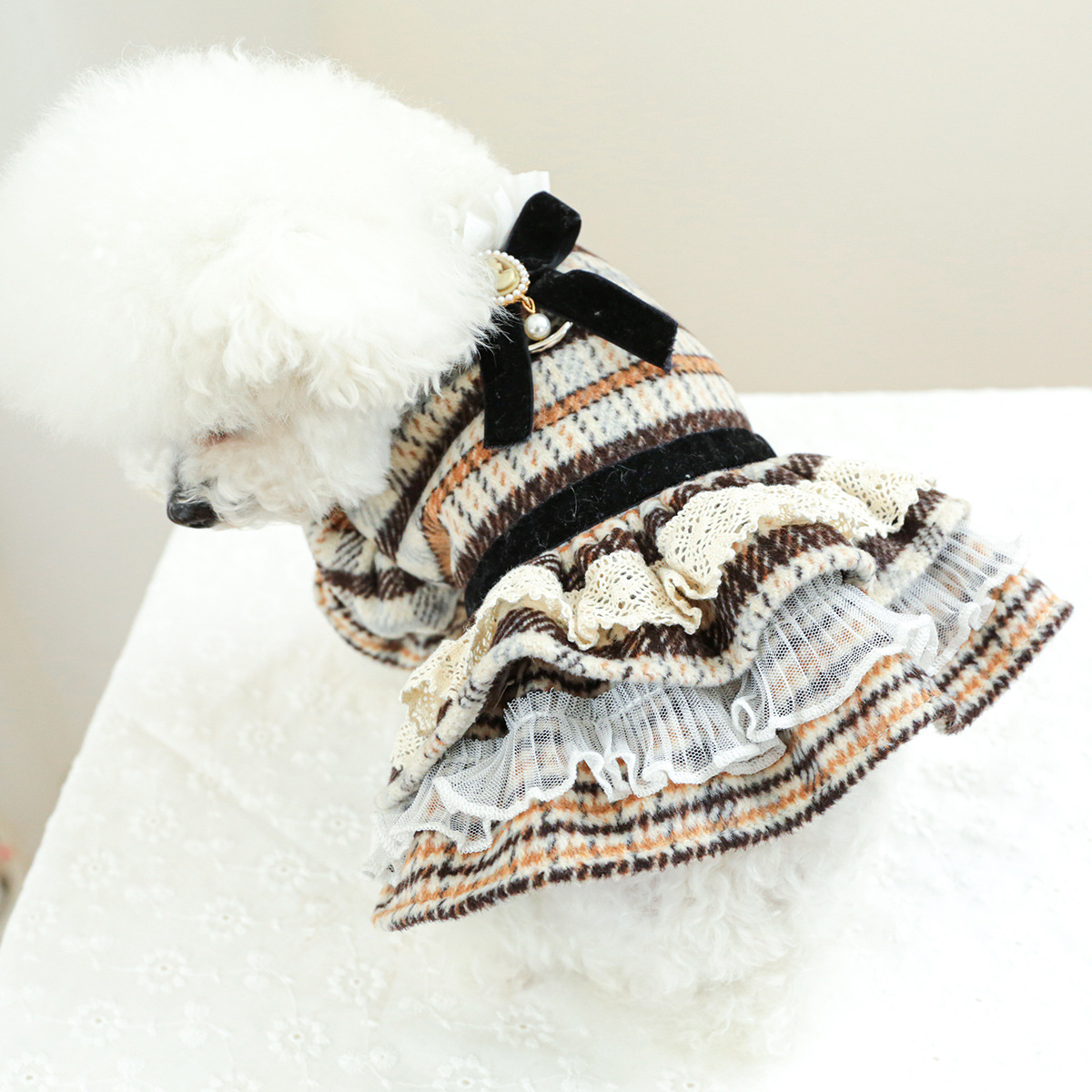 Pet Autumn Winter Marled Knit Dress