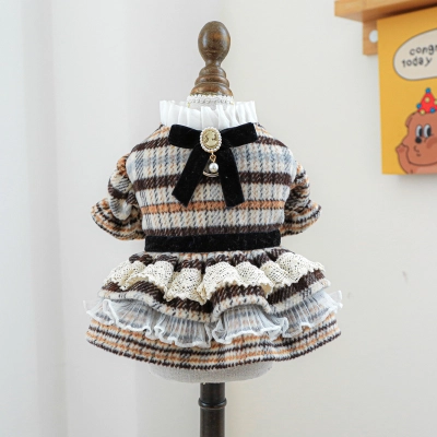 Pet Autumn Winter Marled Knit Dress 02