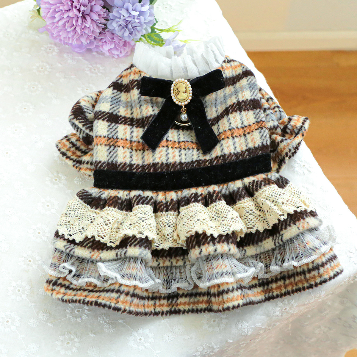 Pet Autumn Winter Marled Knit Dress