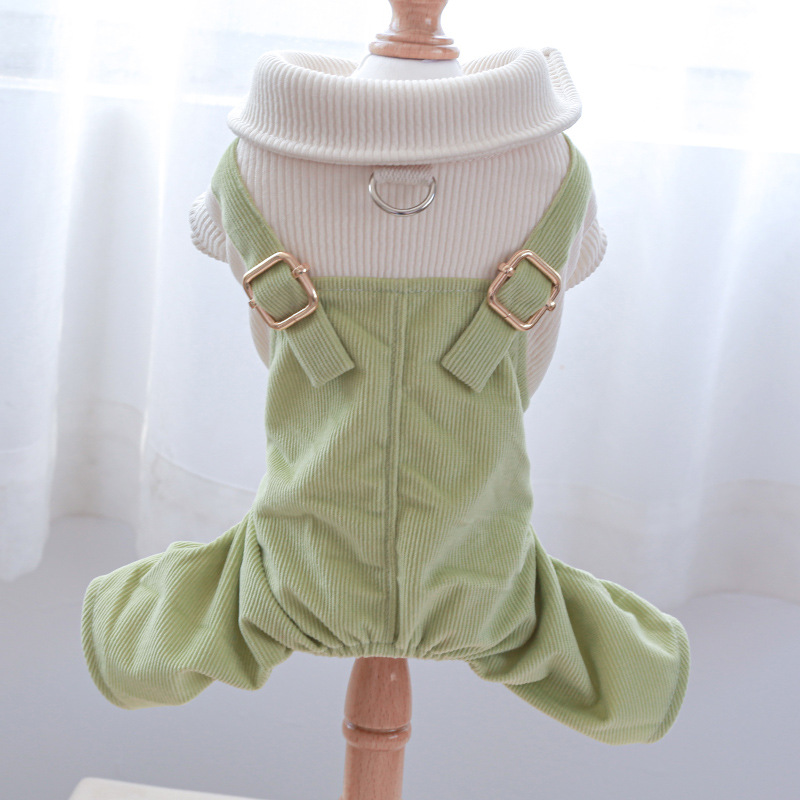 Pet Corduroy Bodysuit with Suspenders