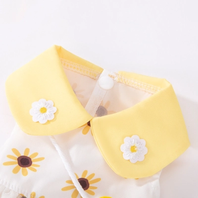 Summer Pet Sunflower Embroidered Dress 02