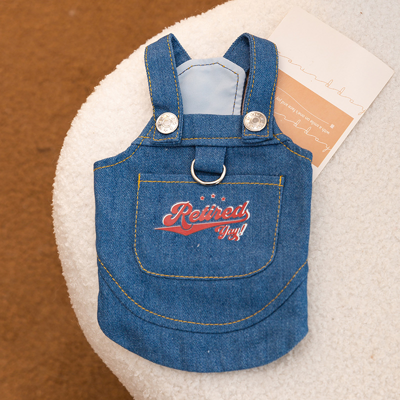 Summer Pet Denim Pocket Overalls Dress