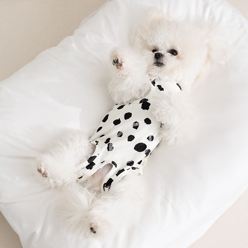 Adorable Dog Summer Spotted Suspender Romper