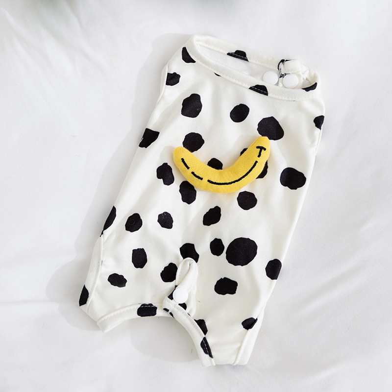 Adorable Dog Summer Spotted Suspender Romper